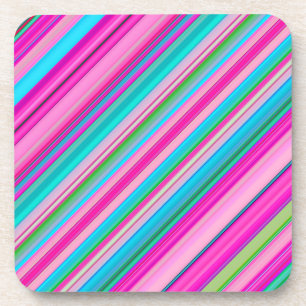 Dessous-de-verre Conception de motif à rayures arc-en-ciel vibrant