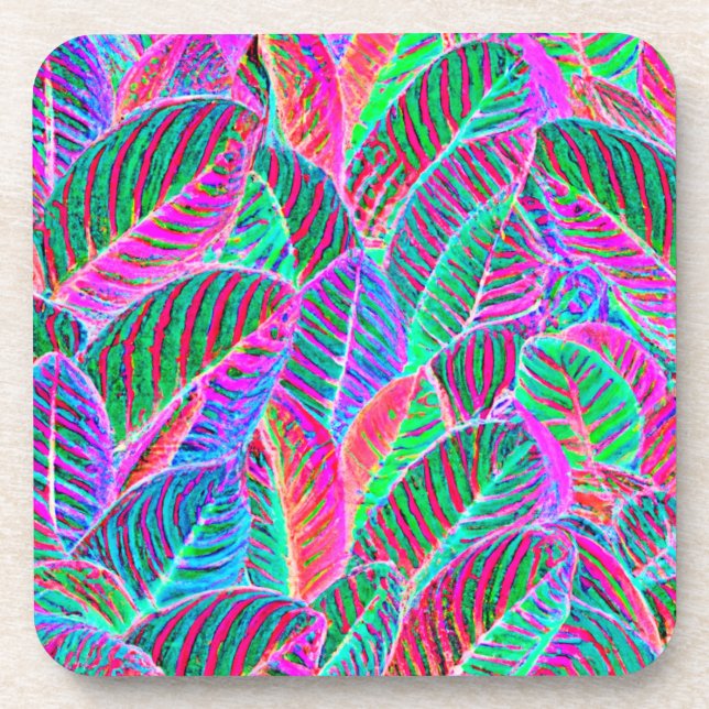 Dessous-de-verre Conception de Motif de feuille vif (Devant)