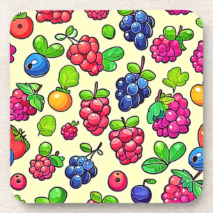 Dessous-de-verre Conception de motif de fruits à baies