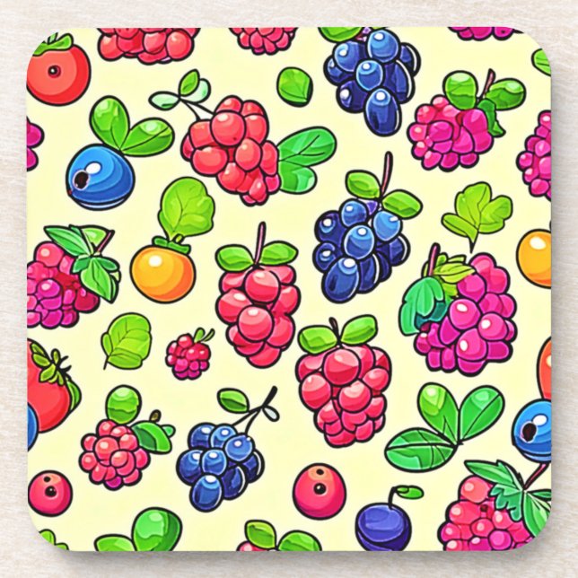 Dessous-de-verre Conception de motif de fruits à baies (Devant)
