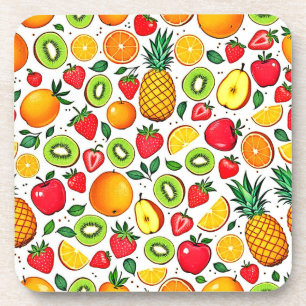 Dessous-de-verre Conception de motif de fruits colorés