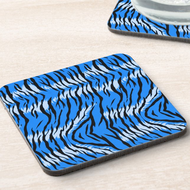 Dessous-de-verre Conception de motif de peau d'animal Tigre Bleu  (Créateur téléchargé)