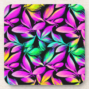 Dessous-de-verre Conception de motif floral vibrant