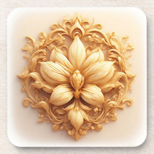 Dessous-de-verre Conception de relief floral élégant avec des détai