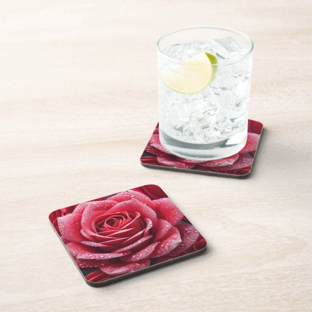 Dessous-de-verre Conception de Rose unique générée par IA (Côté Droit)