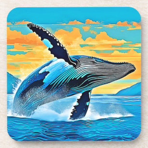 Dessous-de-verre Conception de saut de liberté océanique de baleine