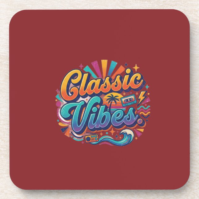 Dessous-de-verre Conception de T-Shirt Classic Vibes (Devant)