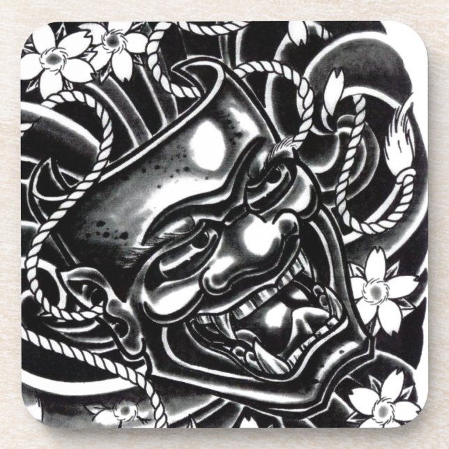 Dessous-de-verre Conception de tatouage Hannya Mask (Devant)