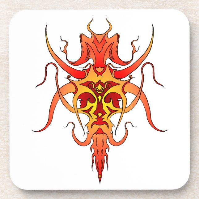 Dessous-de-verre Conception de tatouage tribal démon (Devant)