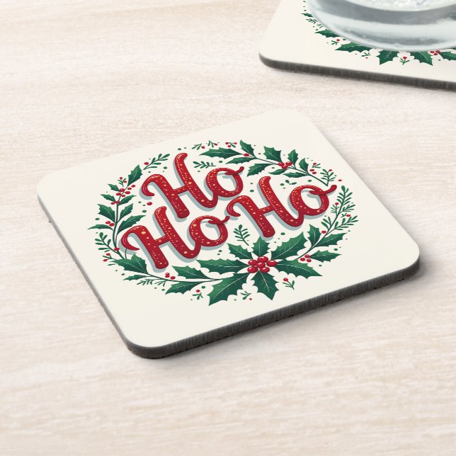 Dessous-de-verre Conception de typographie de couronne de Noël Ho H (Côté gauche)