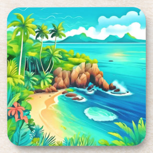 Dessous-de-verre Conception des lisses de la côte tropicale