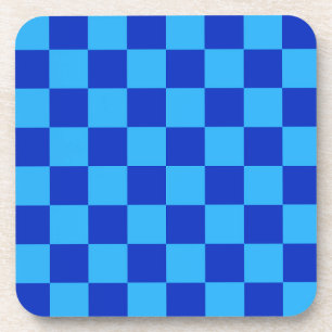 Dessous-de-verre Conception du vérificateur bleu clair et foncé