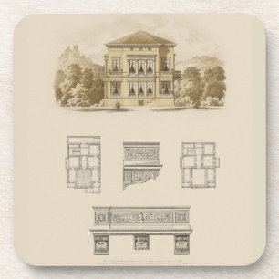 Dessous-de-verre Conception d'une propriété avec plans d'intérieur