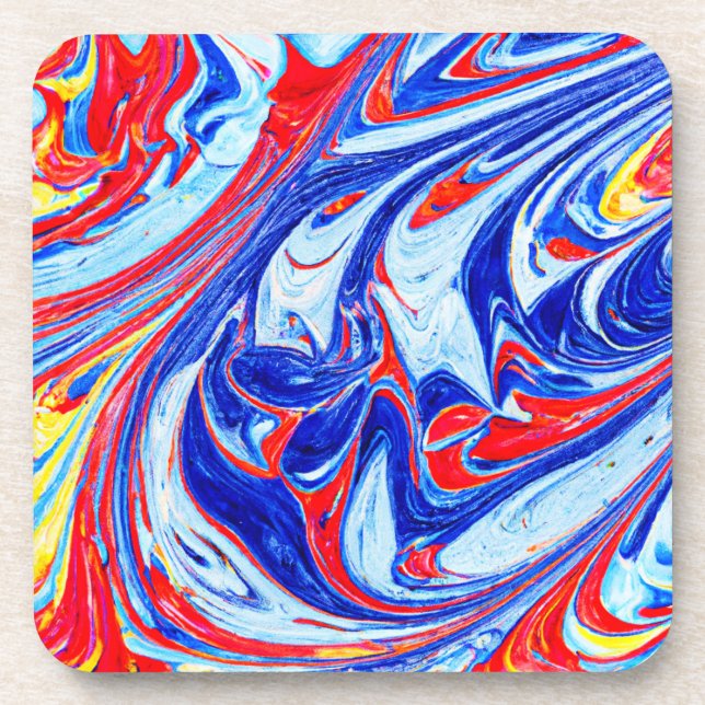 Dessous-de-verre Conception dynamique des Motifs Abstraits bleus (Devant)