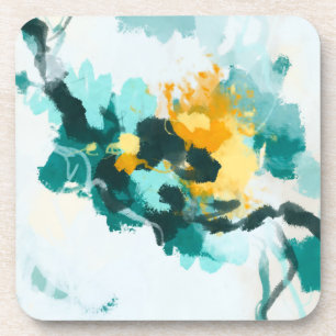 Dessous-de-verre Conception moderne Abstraite Turquoise et peinte j