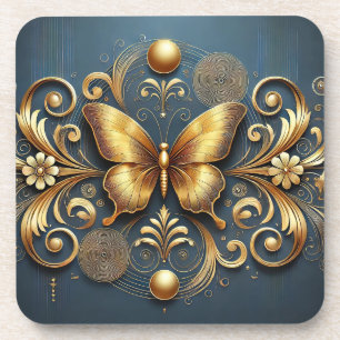 Dessous-de-verre Conception Papillon Doré