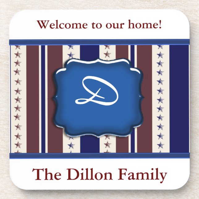 Dessous-de-verre Conception patriotique personnalisée (Devant)
