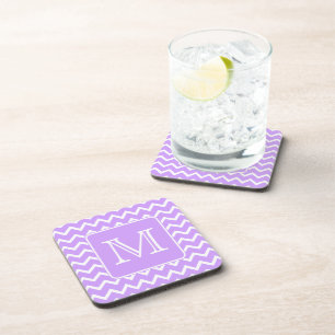 Dessous-de-verre Conception pourpre et blanche de Chevron.