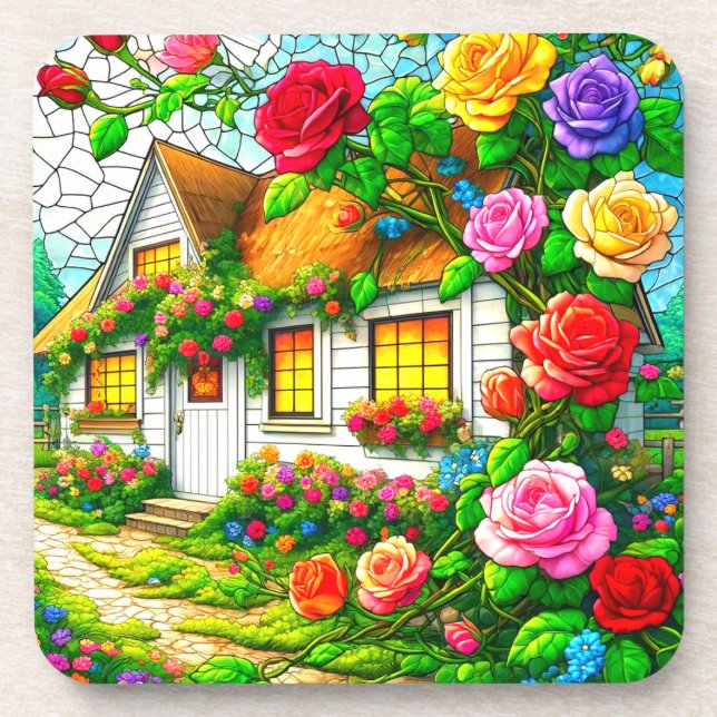 Dessous-de-verre Conception rose (Devant)