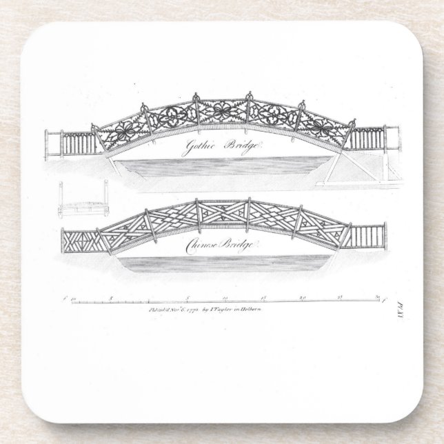 Dessous-de-verre Conceptions pour des ponts de jardin, éditées 1773 (Devant)