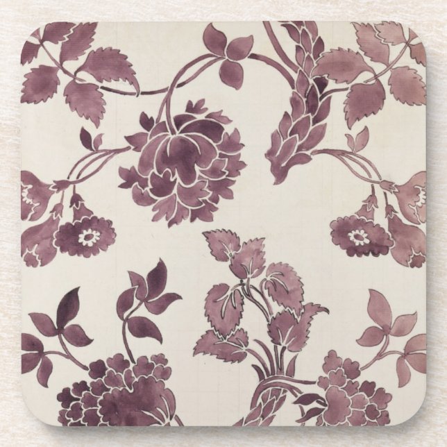 Dessous-de-verre Concevez pour une damassé en soie, 1752 (crayon et (Devant)