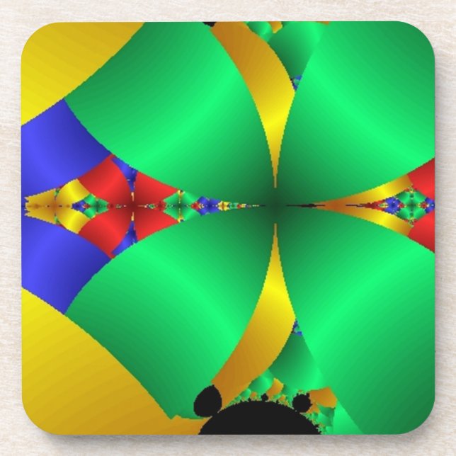 Dessous-de-verre Cônes verts pliés avec or (Devant)