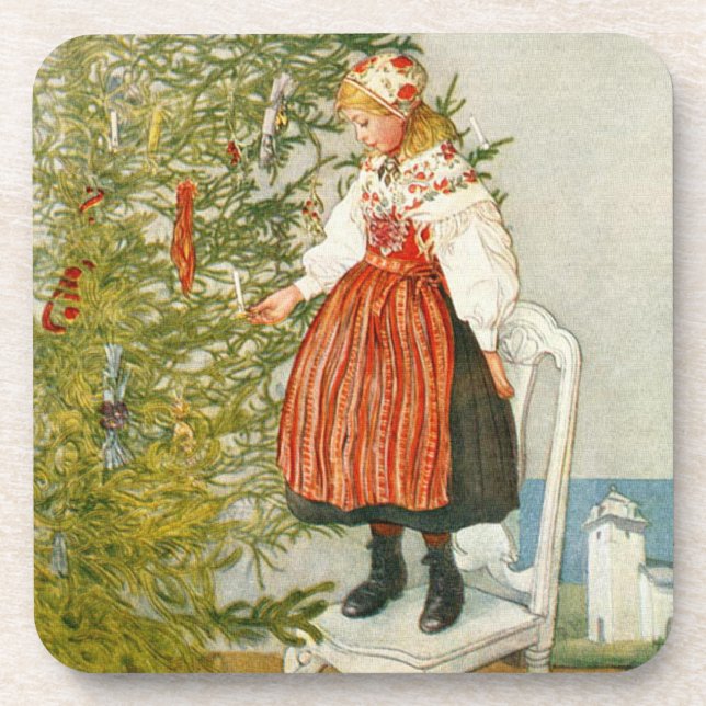 Dessous-de-verre Confettis d'arbre de Noël de Carl Larsson (Devant)