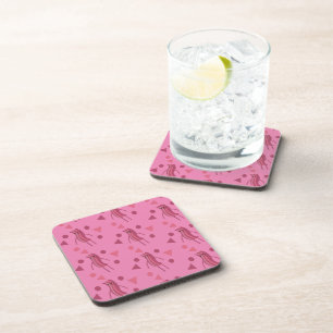 Dessous-de-verre Confettis de dessin animé drôle Bacon Rose