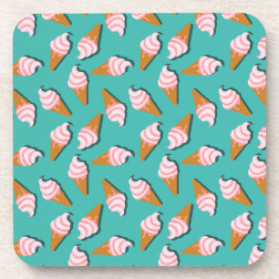 Dessous-de-verre Congés gaufres crème glacée et motif de yaourt con