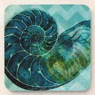 Dessous-de-verre Conque en spirale Shell de turquoise