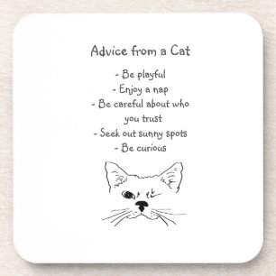 Dessous-de-verre Conseils de Winking Cat amusant Humour animal