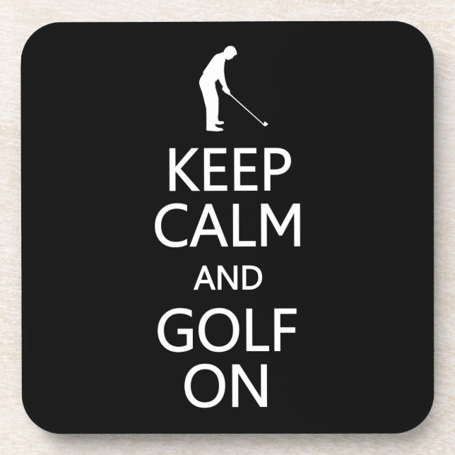 Dessous-de-verre Conserver le calme et le golf sur des dessous de v (Devant)
