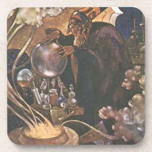 Dessous-de-verre Conte de fées vintage, Aladdin et la lampe magique