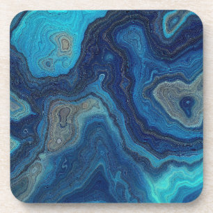 Dessous-de-verre « Contours pélagiques » – Un paysage marin abstrai