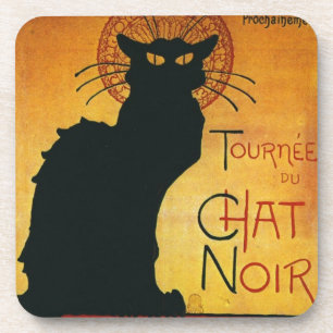 Dessous-de-verre Conversation Noir - Chat noir