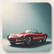 Convertible Jaguar de type E (rouge)