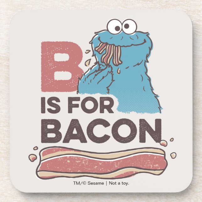 Dessous-de-verre Cookie Monster | B est pour Bacon (Devant)