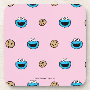 Dessous-de-verre Cookie Monster et Cookies Motif rose