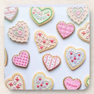 Dessous-de-verre Cookies en forme de coeur pour la Saint-Valentin  