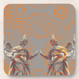 Dessous-de-verre Cool collage of sculptures and orange circles