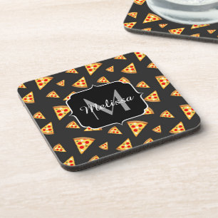 Dessous-de-verre Cool et amusante pizza tranches motif Monogram