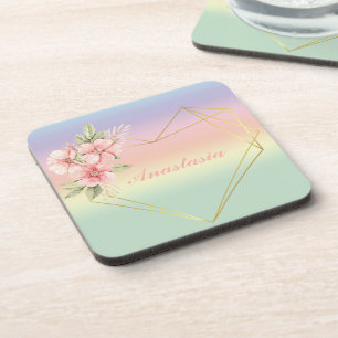 Dessous-de-verre Cool, Extraordinaire, Rainbow Heart avec votre nom