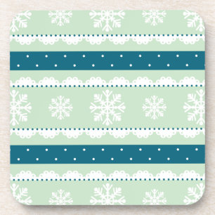 Dessous-de-verre Cool Mint Green Motif de Noël blanc