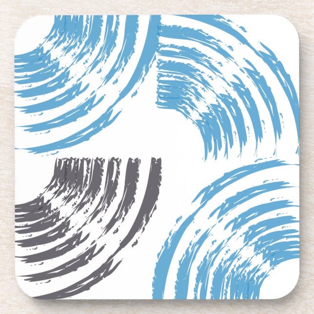 Dessous-de-verre Cool, moderne, bleu abstrait tendance (Devant)