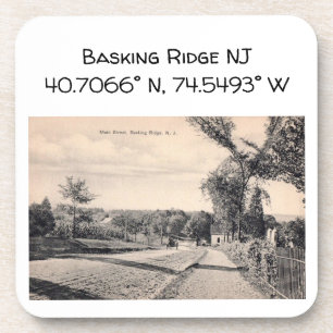 Dessous-de-verre Coordonnée de la carte NJ de Basking Ridge 1906 St
