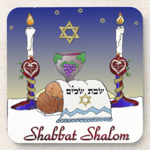 Dessous-de-verre Copie d'art de Judaica Shabbat Shalom