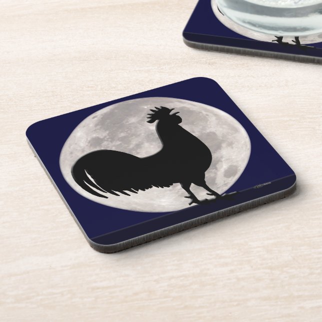Dessous-de-verre Coq au clair de lune (Côté gauche)