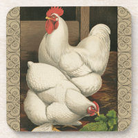 Coq & Hen à l'extérieur Hen House avec frontière b