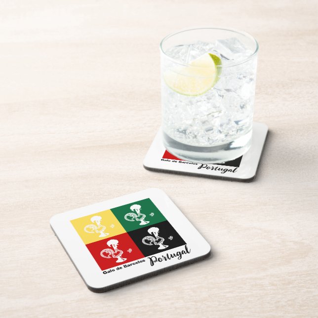 Dessous-de-verre Coq portugais de Barcelos coloré motif (Côté Droit)