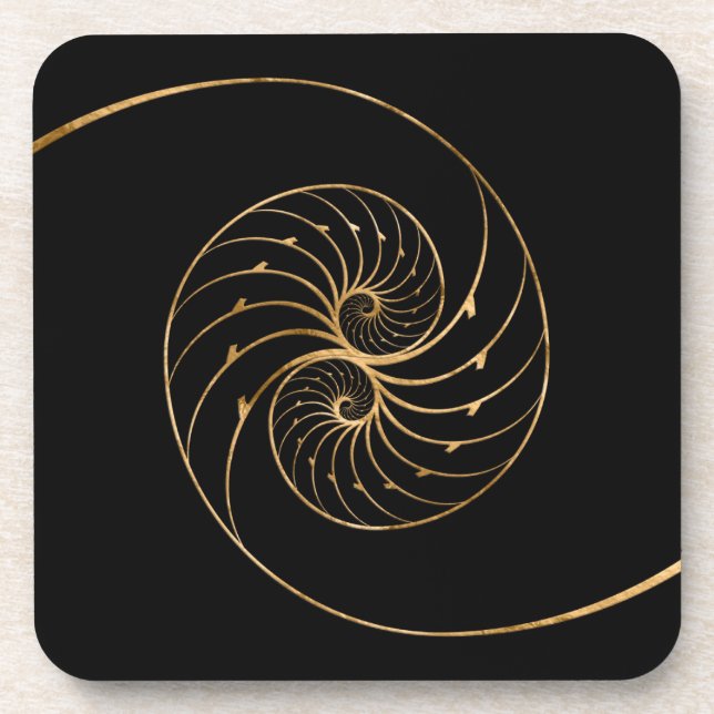 Dessous-de-verre Coques de Nautilus - Paire d'or (Devant)